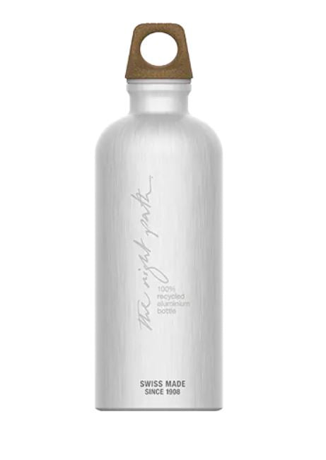 SIGG My Planet Path Trinkflasche 600 ml – Recycling-Aluminium, Schraubdeckel, Silber