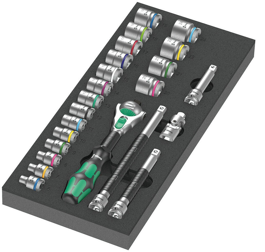 Wera 8000 B Zyklop Stecknuss-/Knarrensatz – Antrieb 3/8", 23-teilig