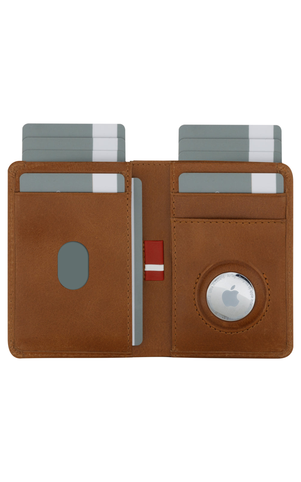 dbramante1928 Kartenetui Billund AirTag Slim – Magnetverschluss – für Apple AirTag – 8 Karten – Braun