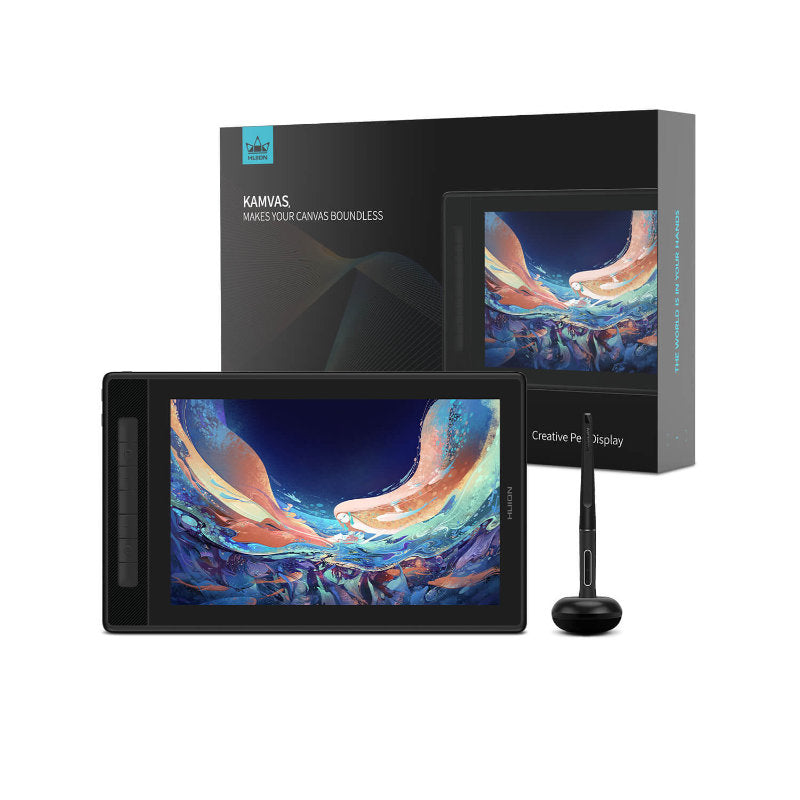 HUION Kamvas Pro GT1302 Stiftdisplay, 13,3", Stift, Silber, 8192 Druckstufen, USB-C