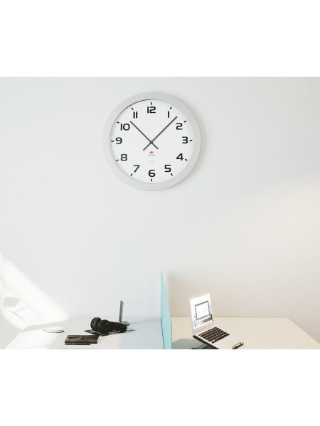 Alba HORGIANT Wanduhr – Analog, Ø 60 cm, silber, Aluminium/Glas
