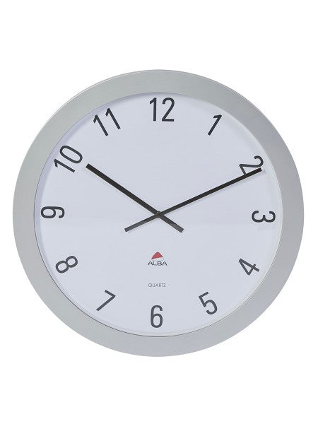 Alba HORGIANT Wanduhr – Analog, Ø 60 cm, silber, Aluminium/Glas