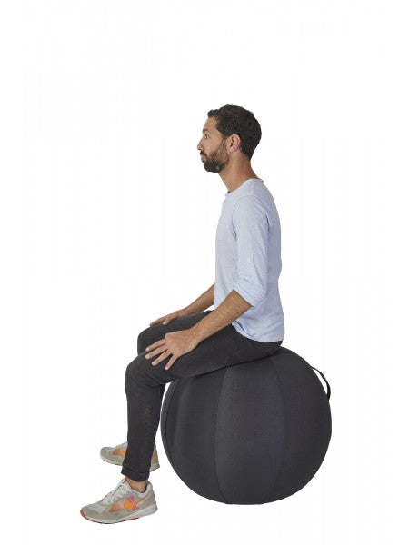Alba MHBALL Sitzball – Stoff – Schwarz, Ø 65 cm, bis 120 kg