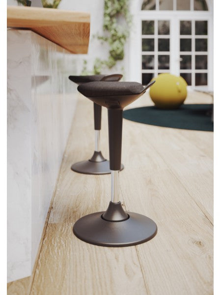 Alba Hocker Flexy – Sitzhöhe 56–76 cm, 115 kg, Schwarz