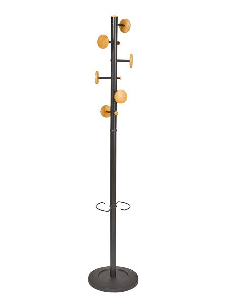 Alba MUSIC Garderobenständer (mit Schirmhalter) – Stahl – Schwarz – 1'750 mm