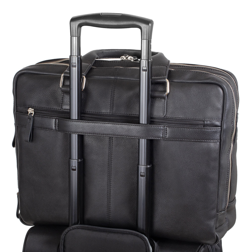Alassio Aktentasche, Leder, für Notebooks bis 15", schwarz, 31 × 42 × 15 cm
