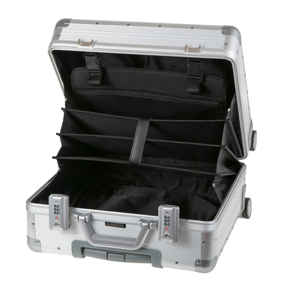 Alumaxx Notebook-Trolley GEMINI – 4 Rollen, mit TSA, silber