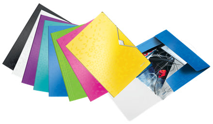 Leitz WOW Gummibandmappe A4 – 3 Klappen, Gummiband, Polypropylen (PP), Weiss, bis 150 Blatt