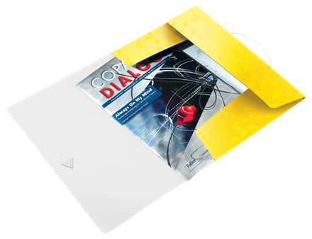 Leitz WOW Eckspannermappe A4 – 3 Klappen, Polypropylen (PP), Gelb, bis 150 Blatt