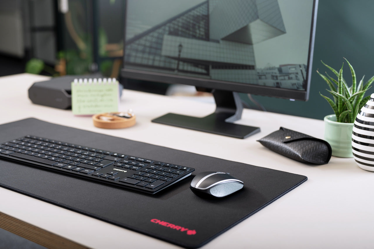 CHERRY KW 9100 SLIM – Tastatur, kabellos (Bluetooth/2,4 GHz), Fullsize (mit Ziffernblock)