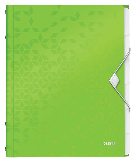Leitz WOW Fächermappe A4 – 6 Fächer, Polypropylen (PP), Grün, 3 Klappen, bis 200 Blatt