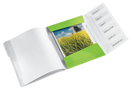 Leitz WOW Fächermappe A4 – 6 Fächer, Polypropylen (PP), Grün, 3 Klappen, bis 200 Blatt