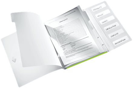 Leitz WOW Fächermappe A4 – 6 Fächer, Polypropylen (PP), Grün, 3 Klappen, bis 200 Blatt