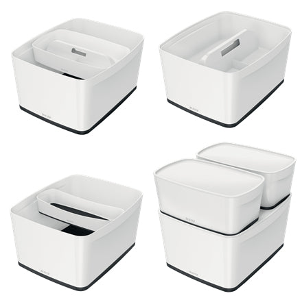 Leitz Aufbewahrungsbox MyBox – Kunststoff, weiss/schwarz, 31,8 × 19,8 × 38,5 cm