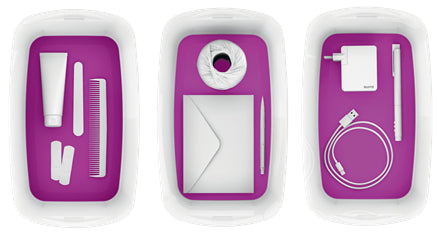 Leitz MyBox Aufbewahrungsbox – Kunststoff, weiss/violett, 31,8 × 12,8 × 19,1 cm