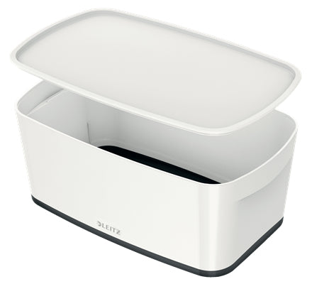 Leitz Aufbewahrungsbox MyBox – ABS-Kunststoff, Weiss/Schwarz, 31,8 × 12,8 × 19,1 cm