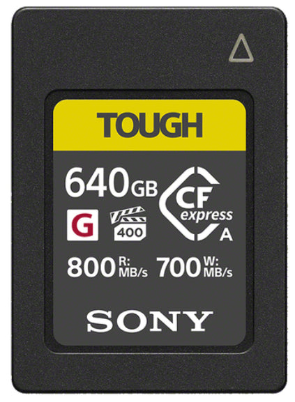 Sony CEA-G CFexpress Typ A 640 GB – PCIe Gen3 ×2, 800/700 MB/s, Schwarz