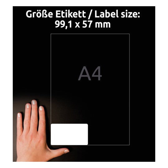 Avery Zweckform Adress-Etiketten – 99,1×57 mm, 1000 Stk, 100 Bogen, Recyclingpapier, permanent haftend