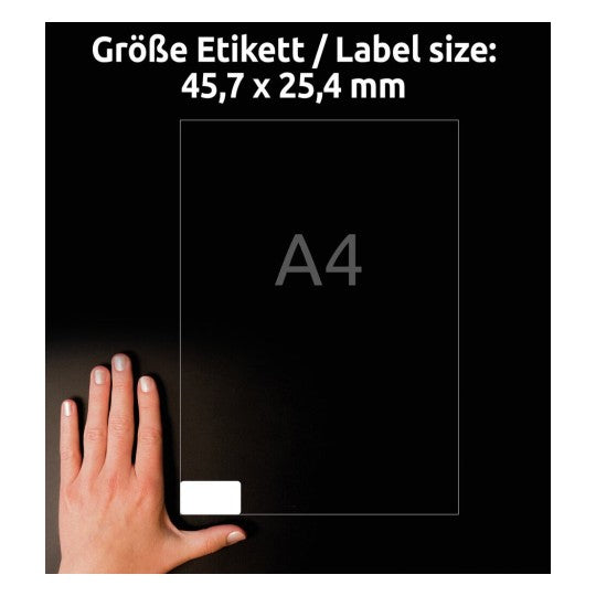 AVERY Zweckform – Adress-Etiketten, 46 mm × 25 mm, weiss, Recyclingpapier, permanent, 4'000 Etiketten