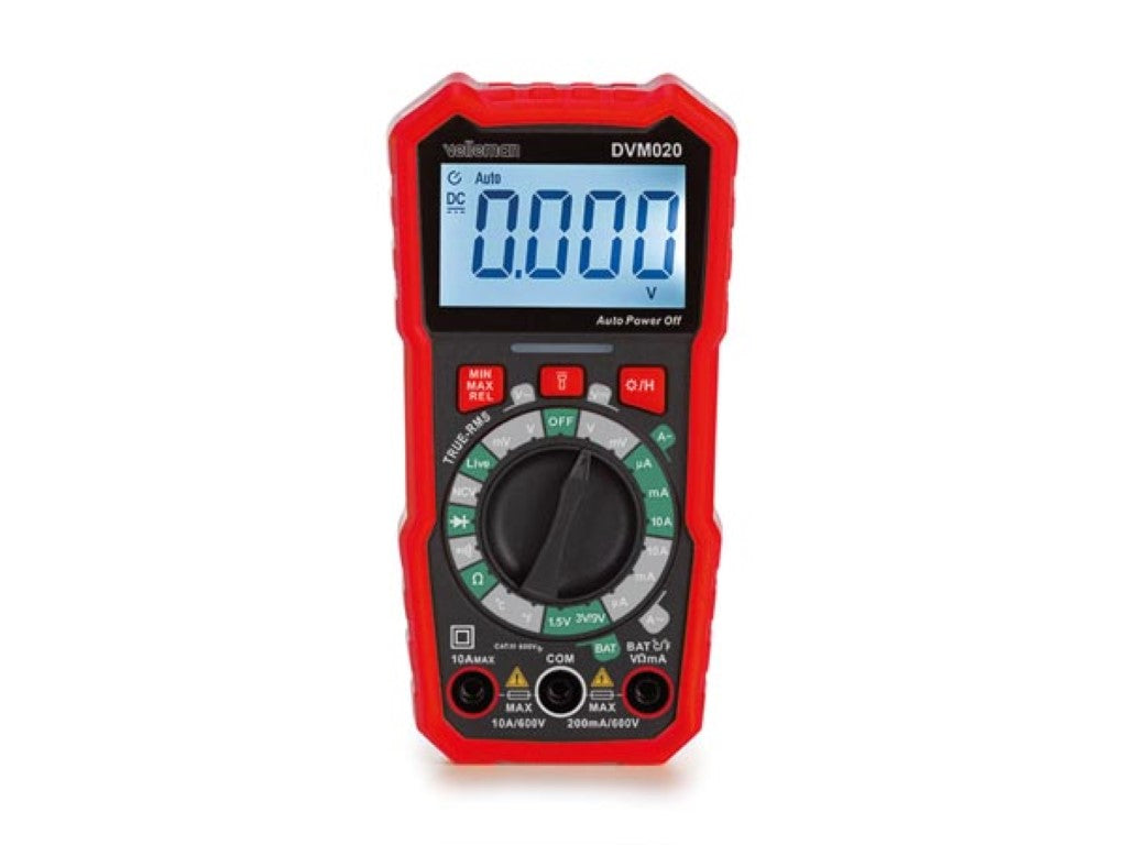 Velleman 469862 – Multimeter – Echt-Effektivwert, 0,1–600 V AC, CAT III 600 V