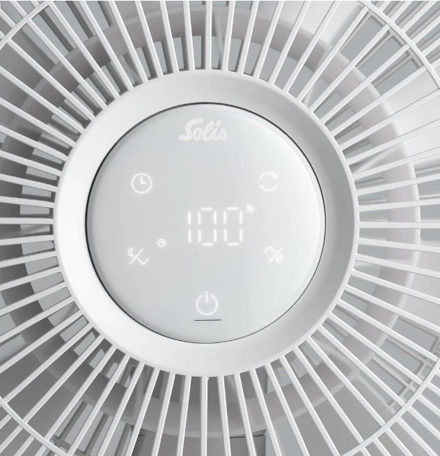 Solis Duo Fan Standventilator – 38 cm, 12 Stufen, oszillierend, Fernbedienung, 23,4 W, 55 dB, Weiss