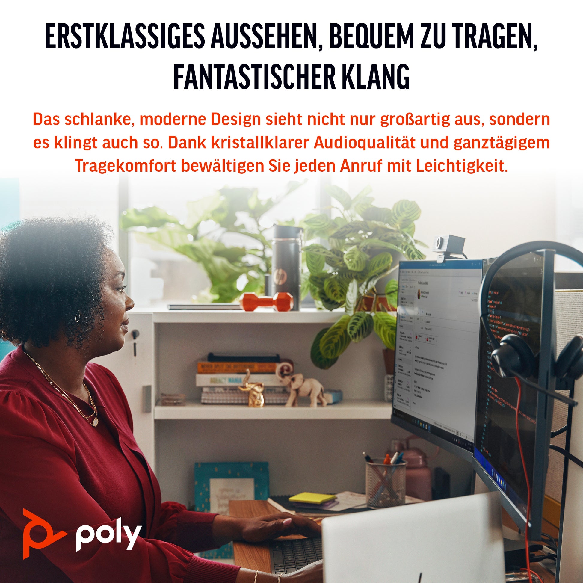 HP Poly Poly Blackwire 3320 Office-Headset – Over-Ear, Stereo, Kabel (USB-C), MS Teams zertifiziert, Schwarz