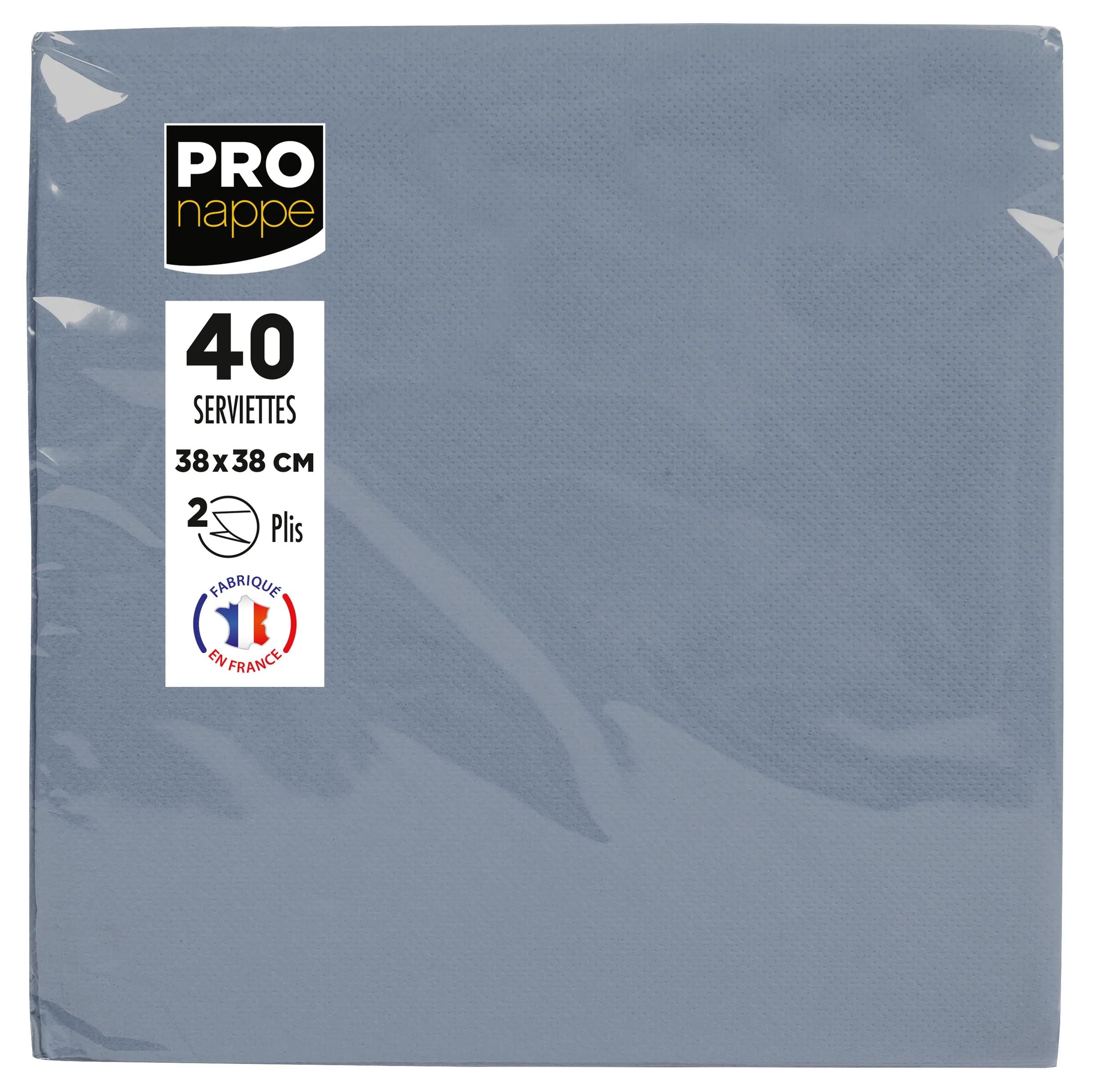 PRONAPPE Servietten grau – 38 × 38 cm, 2-lagig – 40 Stück