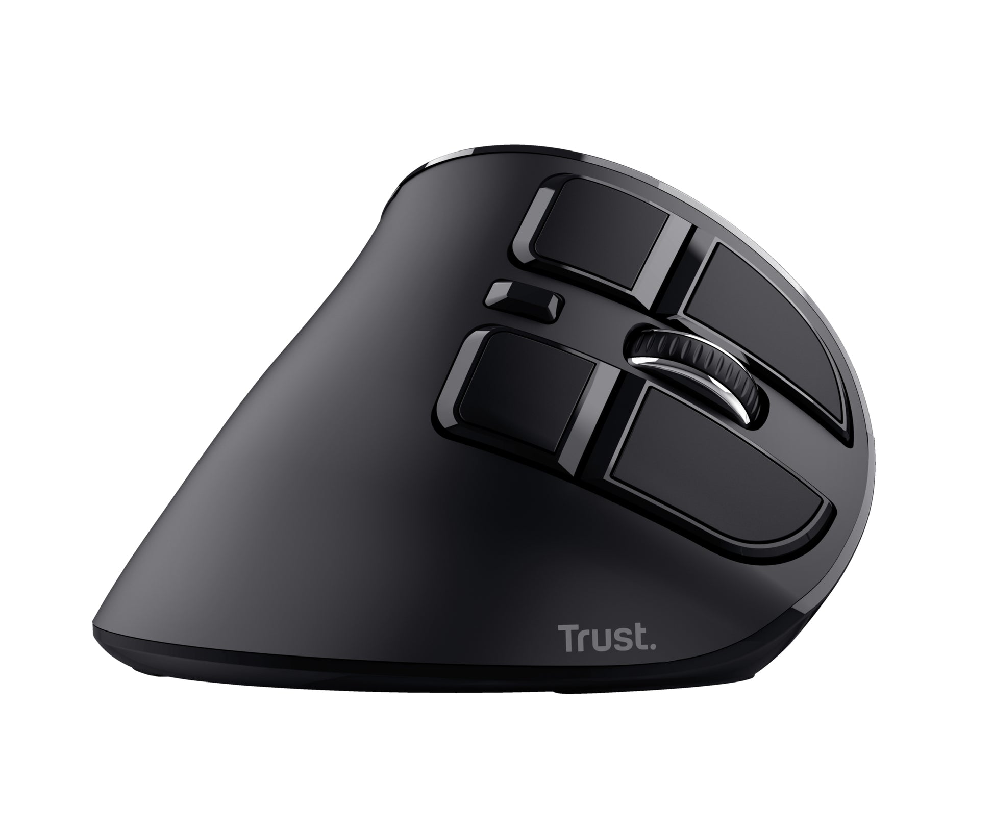 Trust Voxx – Vertikale Maus – Kabellos (Bluetooth/2,4 GHz), Rechtshänder, Schwarz