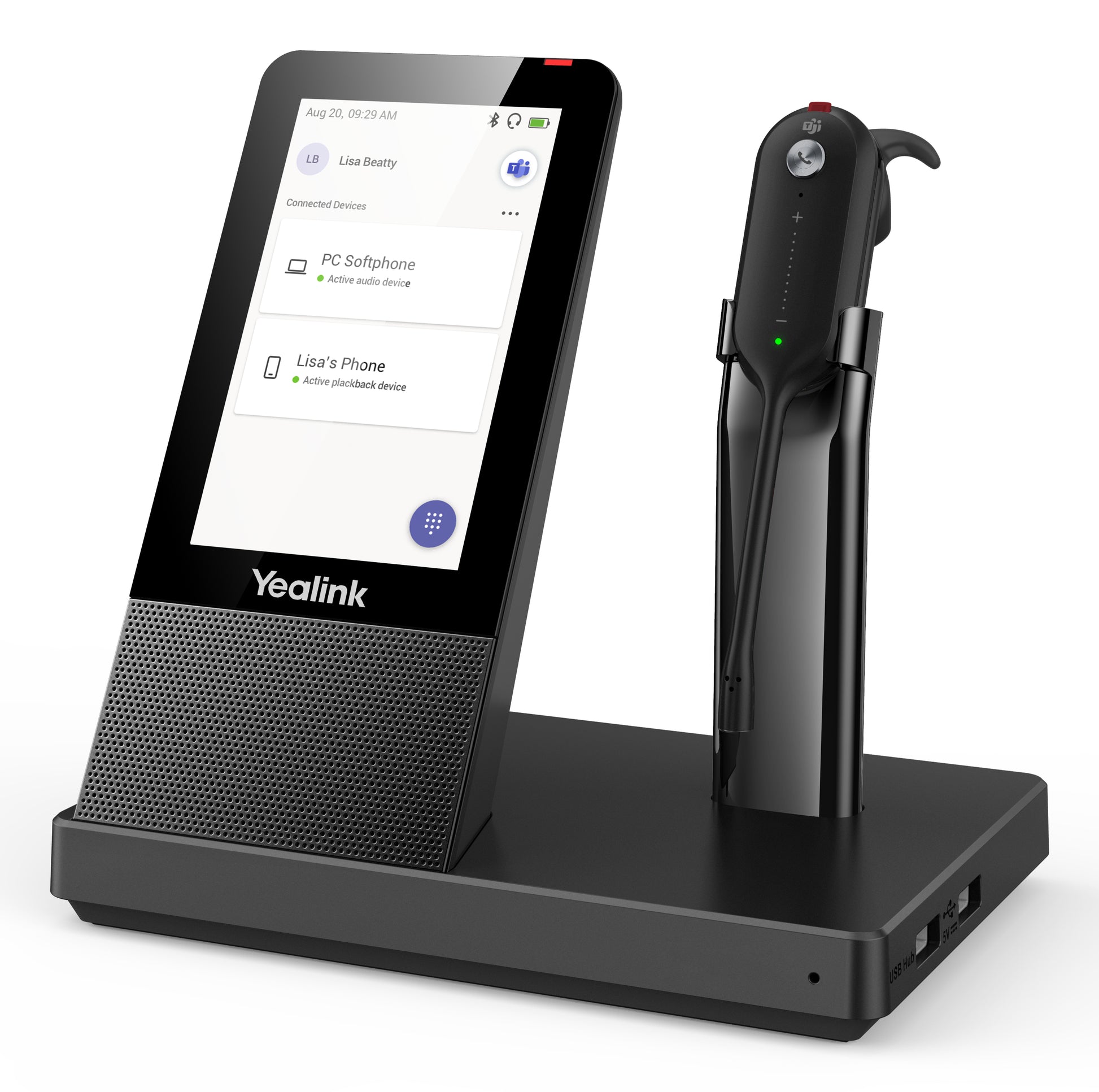 Yealink WH67 – Mono Headset – DECT, Teams-kompatibel