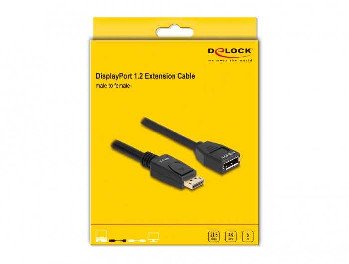 DeLOCK DisplayPort Verlängerung DP 1.2 4K 60 Hz – 5 m