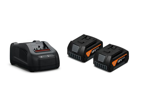 FEIN Akku- & Ladegerät-Set 18 V 5 Ah (90 Wh) – 2 Stk – für AMPShare 18 V