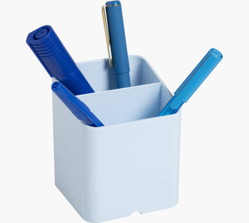 Exacompta Stiftehalter – Kabelkanal, 2 Fächer, Kunststoff, Hellblau, 74 × 93 × 74 mm