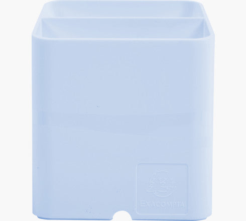 Exacompta Stiftehalter – Kabelkanal, 2 Fächer, Kunststoff, Hellblau, 74 × 93 × 74 mm