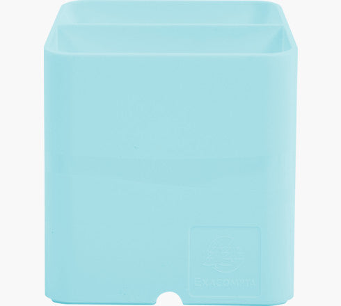 Exacompta Pen-Cube Aquarel 67763D Stifteköcher – 2 Fächer, Grün, Kunststoff, B 74 × H 93 × T 74 mm