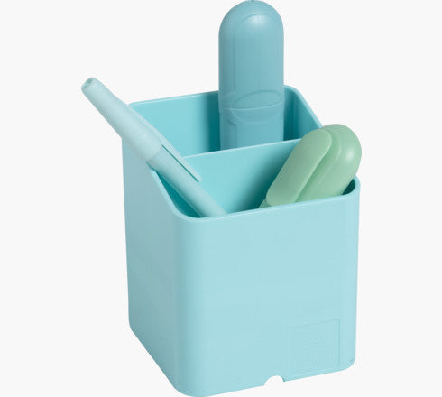 Exacompta Pen-Cube Aquarel 67763D Stifteköcher – 2 Fächer, Grün, Kunststoff, B 74 × H 93 × T 74 mm