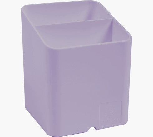 Exacompta Pen-Cube Aquarel Stifteköcher – 2 Fächer, mit Kabelkanal, malve, Kunststoff, B 74 × H 93 × T 74 mm