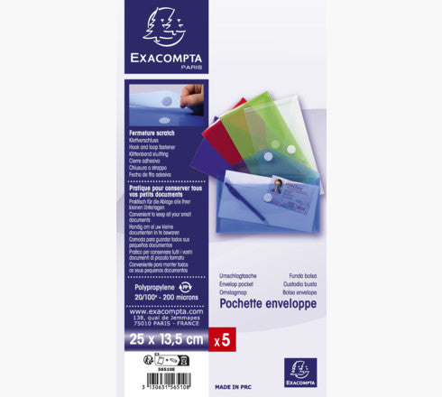 Exacompta Dokumentenmappe für A4+ – Klettverschluss, Polypropylen (PP), Grün, Füllhöhe 80 mm, 5 Stk.