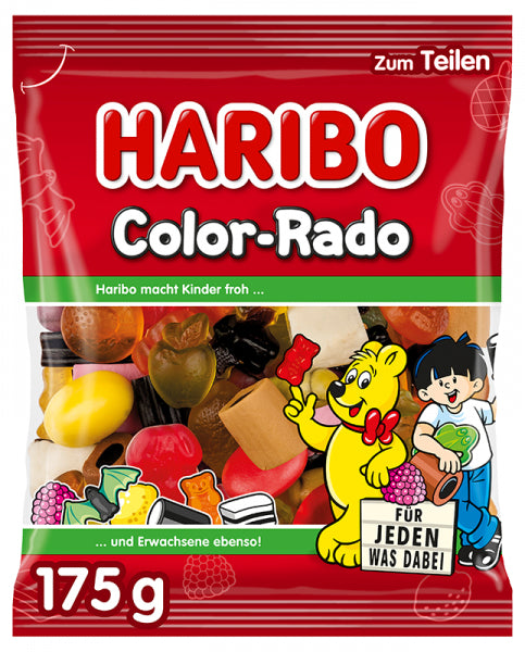 Haribo Color-Rado Gummibonbons – Fruchtmix & Lakritz – 175 g