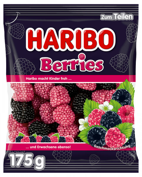 Haribo Berries Fruchtgummi – Himbeere – 175 g