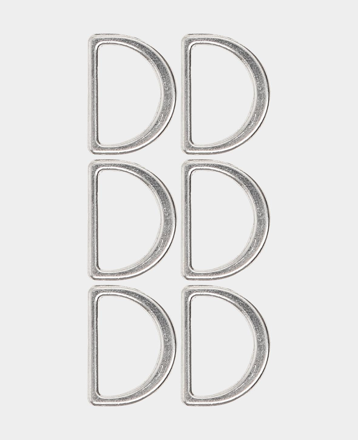 lalana D-Ring 25 × 20 mm – Metall, 6 Stück, Silber