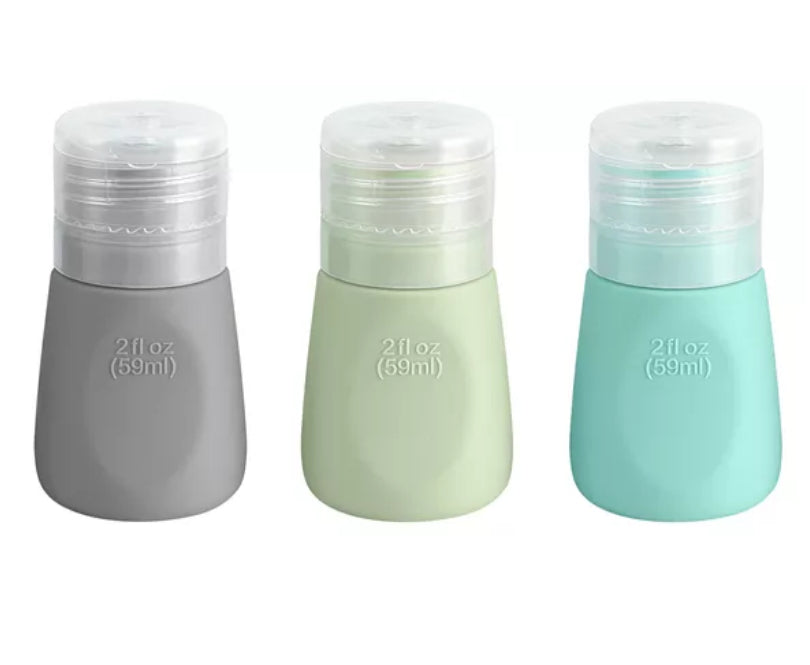 Diaqua Kosmetikflaschen – BPA-frei – 59 ml, 45×80 mm – mehrfarbig – Silikon – 3 Stk.