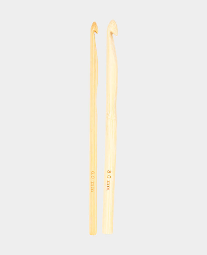 lalana 6201.12 Häkelnadel-Set Braun – 6–8 mm, 2 Stk., Bambusgriff