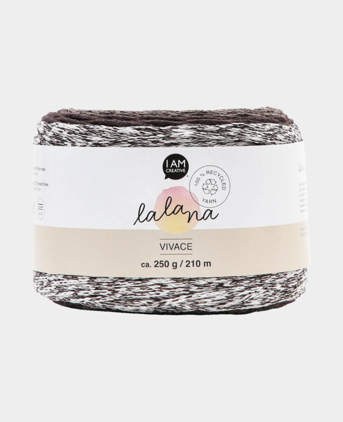 lalana Vivace Siena Wolle Braun – 250 g, 60 m, Nadel 6 mm, 80% Baumwolle/20% andere Fasern, 1 Stk.