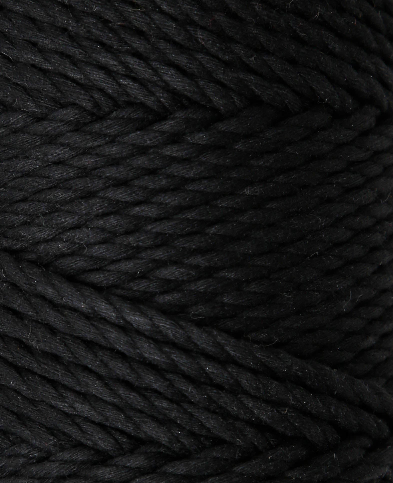 lalana Makramee-Kordel Schwarz – Ø 3 mm, 330 g, 90 m, 20% Mischfasern/80% Baumwolle, 1 Stk.