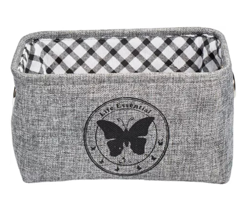Diaqua Butterfly Aufbewahrungskorb – Baumwolle – Grau – 280 × 190 × 160 mm