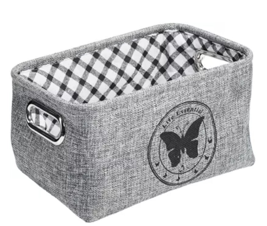 Diaqua Butterfly Aufbewahrungskorb – Baumwolle – Grau – 280 × 190 × 160 mm