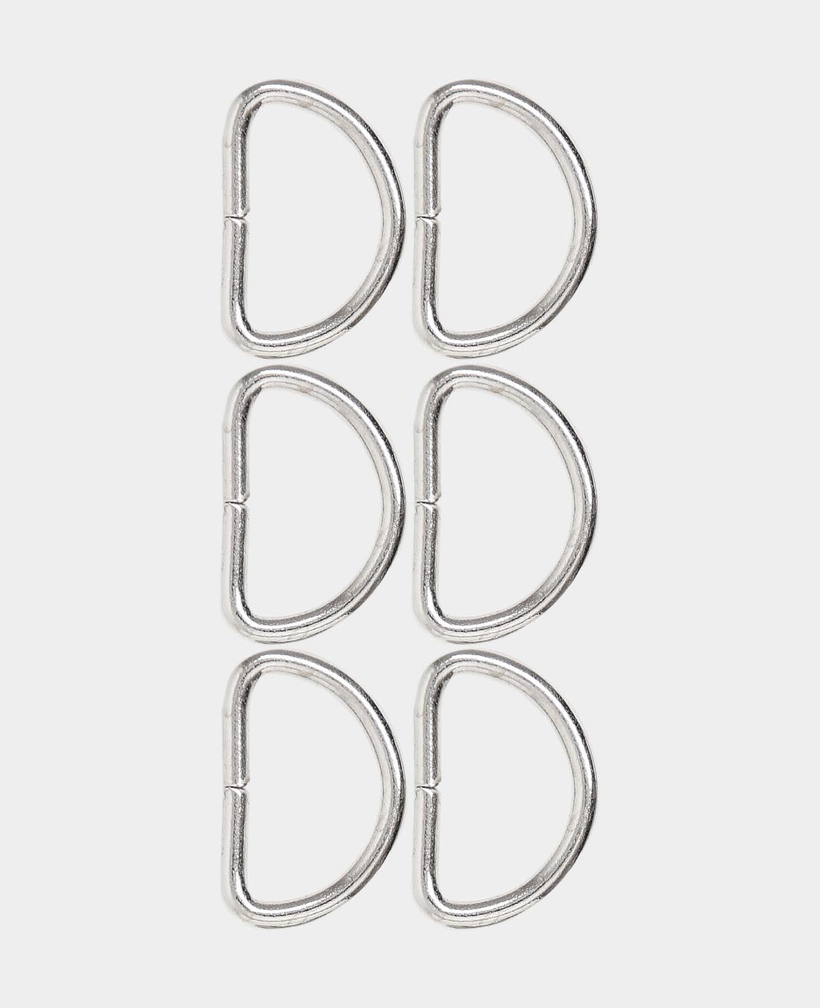 lalana D-Ring 32 × 22 mm – Metall, 6 Stück, Silber
