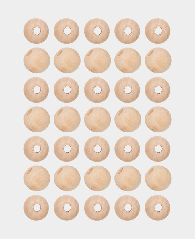 lalana Holzperlen, rund – braun – Ø 10 mm – 35 Stk.