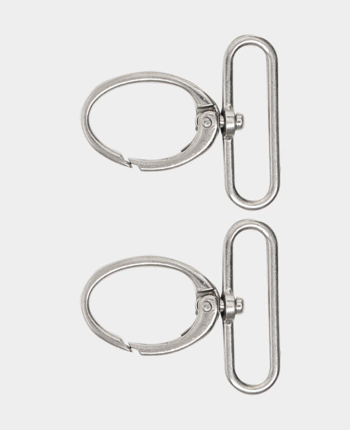 lalana Schlüsselring – drehbarer Karabiner, Metall, Silber, 50 × 45 mm