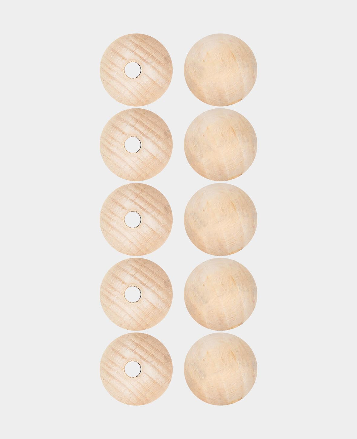 lalana Holzperlen, rund – natur – Ø 20 mm, Loch 4 mm – 10 Stk.